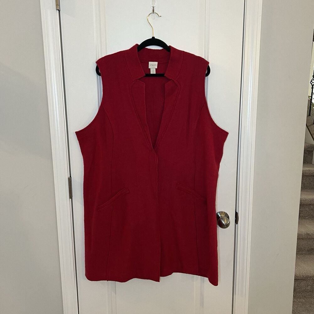 Chicos Women’s Vest‎ Tunic Sz 4 XXL 100% Wool Duster